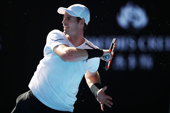 MELBOURNE, AUSTRALIA - JANUARY 16: Andy Murray of Great Britain plays a forehand in his first round match against Illya Marchenko of the Ukraine on day one of the 2017 Australian Open at Melbourne Park on January 16, 2017 in Melbourne, Australia. (Photo by Clive Brunskill/Getty Images)