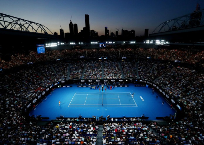 MELBOURNE, AUSTRALIA - JANUARY 24: General view of Rod Laver Arena during the Men's Singles Semi Final between Rafael Nadal of Spain and Stefanos Tsitsipas of Greece during day 11 of the 2019 Australian Open at Melbourne Park on January 24, 2019 in Melbourne, Australia. (Photo by Michael Dodge/Getty Images)
