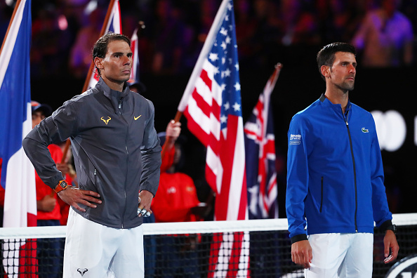 MELBOURNE, AUSTRALIA - JANUARY 27: Rafael Nadal of Spain looks on following his Men's Singles Final match against Novak Djokovic of Serbia during day 14 of the 2019 Australian Open at Melbourne Park on January 27, 2019 in Melbourne, Australia. (Photo by Michael Dodge/Getty Images)
