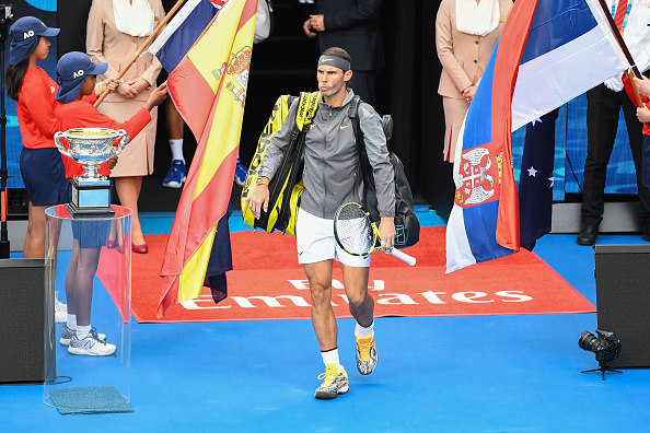 MELBOURNE, AUSTRALIA - JANUARY 27: Rafael Nadal of Spain entering match against Novak Djokovic of Serbia during day 14 of the 2019 Australian Open at Melbourne Park on January 27, 2019 in Melbourne, Australia. (Photo by James D. Morgan/Getty Images)
