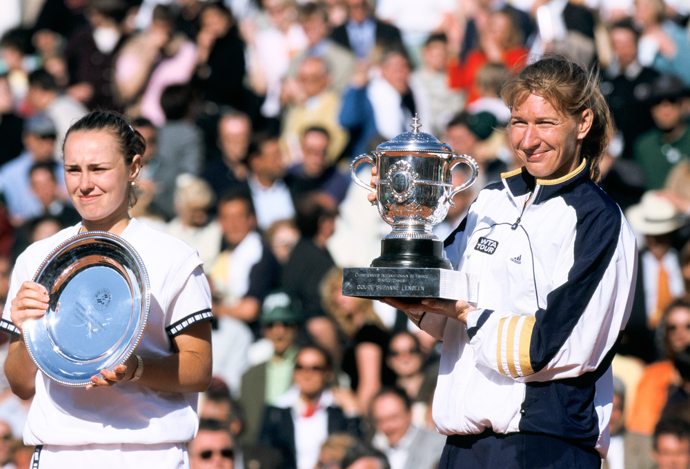 Martina Hingis, Steffi Graf, Roland Garros 1999, Simple Dames, Remise de Prix, Photo : FFT