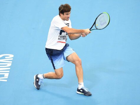 Guido Pella of Argentina at practice at the ATP