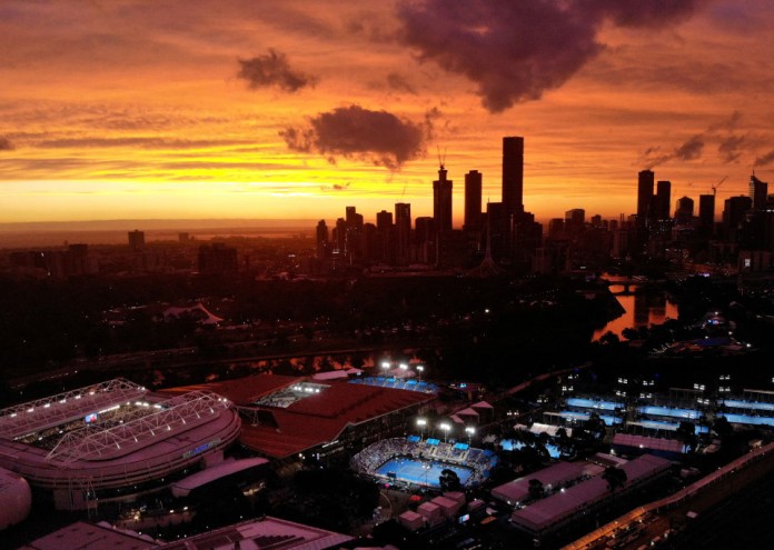 MELBOURNE, AUSTRALIA - JANUARY 18: A general view of Melbourne Park during day five of the 2019 Australian Open at Melbourne Park on January 18, 2019 in Melbourne, Australia. (Photo by Cameron Spencer/Getty Images)