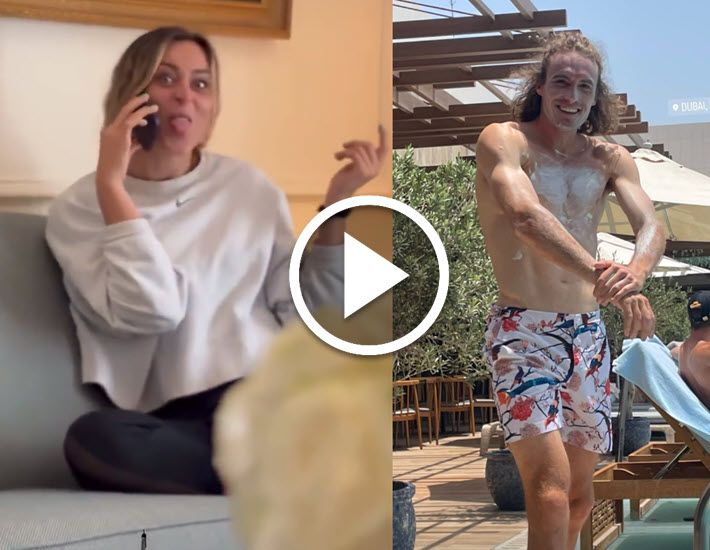 Циципас и Бадоса обявиха връзката си с целувка (Видео) Циципас и Бадоса обявиха връзката си с целувка (Видео)