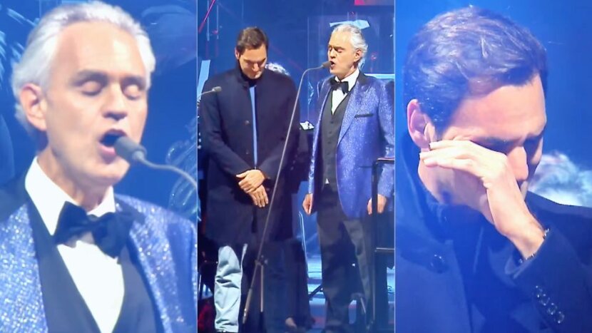 Федерер се просълзи на сцената до Андреа Бочели