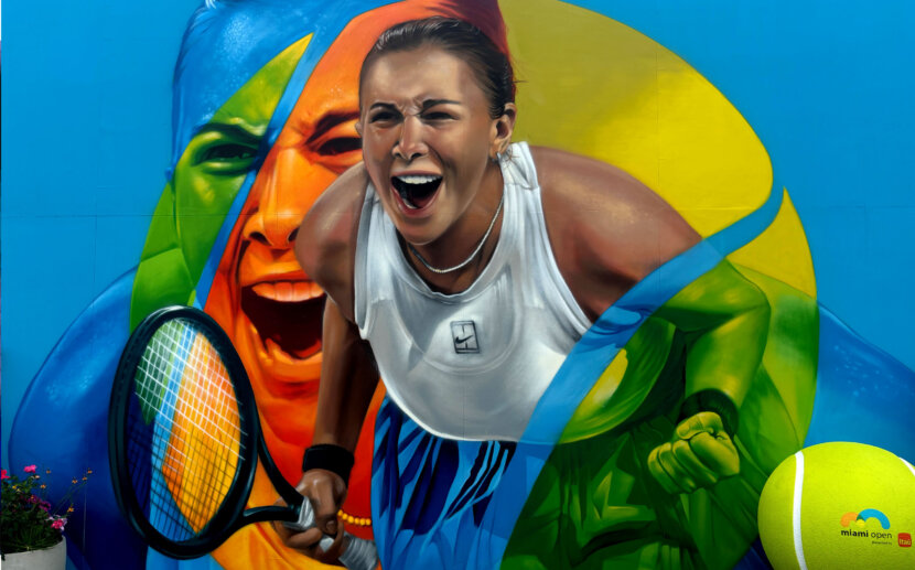 Miami Open изненада Анисимова с графит в нейна чест (видео) Miami Open изненада Анисимова с графит в нейна чест (видео)