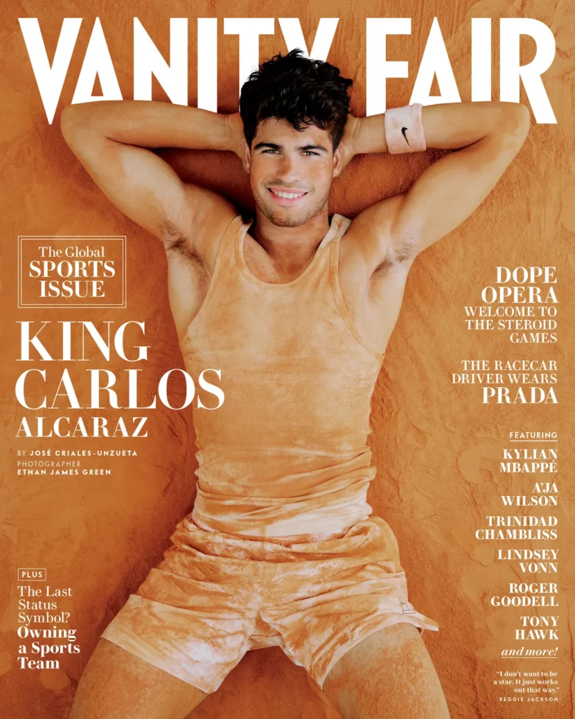 Крал на корта - Карлос Алкарас на корицата на Vanity Fair Крал на корта - Карлос Алкарас на корицата на Vanity Fair