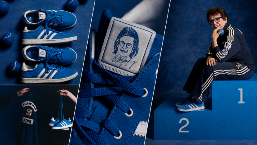 Adidas връща емблематичните сини обувки на Били Джийн Кинг от „Битката на половете“ Adidas връща емблематичните сини обувки на Били Джийн Кинг от „Битката на половете“